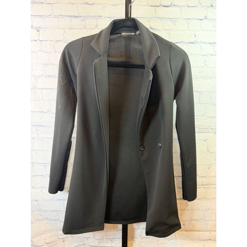 PrettyLittleThing Black Longline Open Blazer